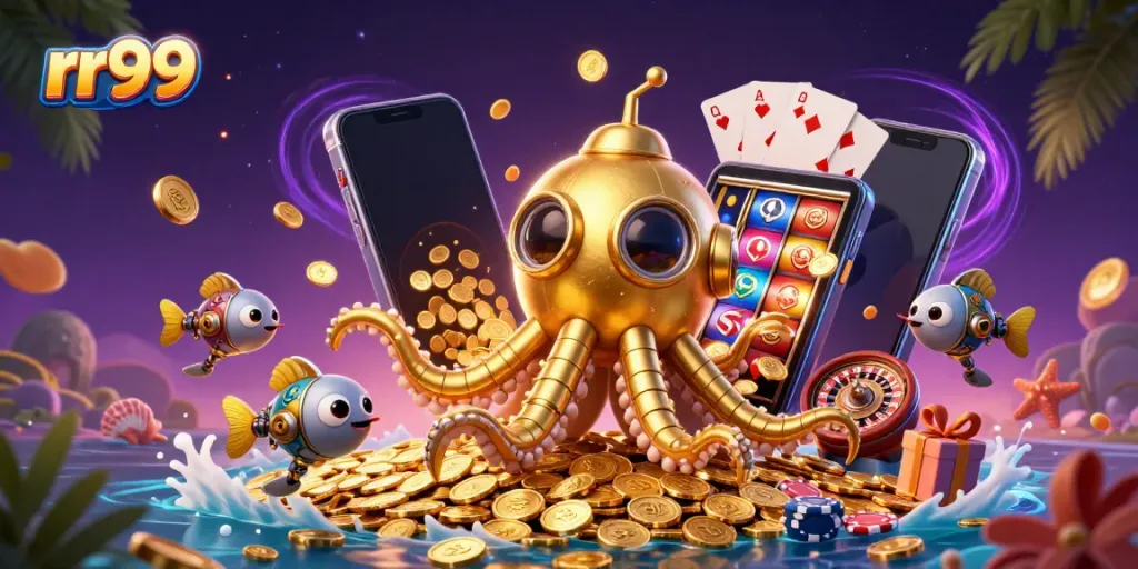 Engage with exciting rr99 gaming experiences featuring golden kraken submarine and slot games.