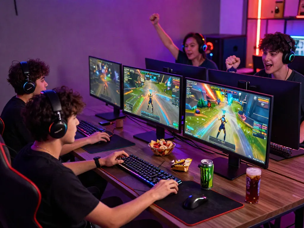 Những người chơi game f168 trong không gian năng động và đầy màu sắc.